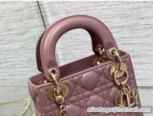 Super Quality Dior Mini Lady Dior Bag in Cannage Lambskin CD2616 Purple 2023