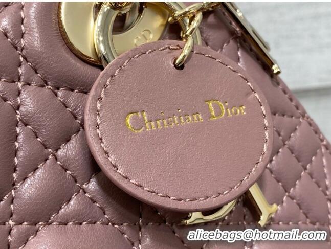 Super Quality Dior Mini Lady Dior Bag in Cannage Lambskin CD2616 Purple 2023