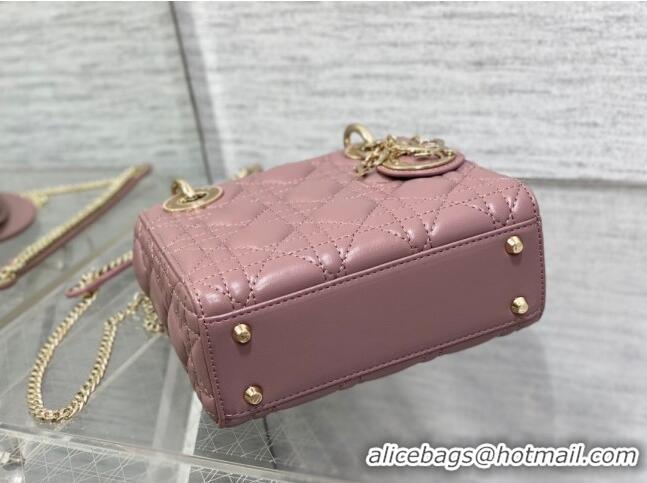 Super Quality Dior Mini Lady Dior Bag in Cannage Lambskin CD2616 Purple 2023