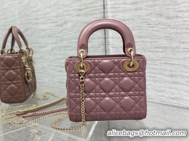 Super Quality Dior Mini Lady Dior Bag in Cannage Lambskin CD2616 Purple 2023