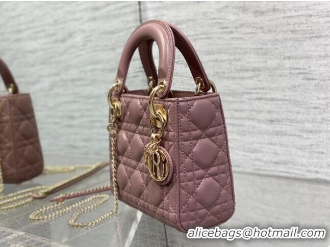 Super Quality Dior Mini Lady Dior Bag in Cannage Lambskin CD2616 Purple 2023