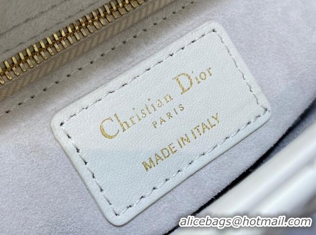 Good Looking Dior Mini Lady Dior Bag in Cannage Lambskin CD2616 White 2023