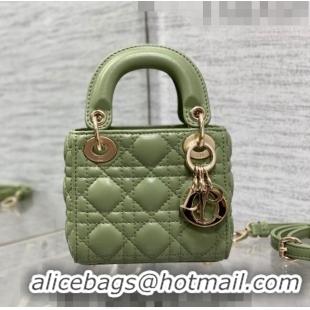 Well Crafted Dior Micro Lady Dior Bag in Lambskin CD0067 Green 2023