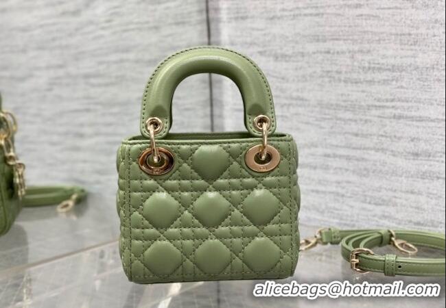 Well Crafted Dior Micro Lady Dior Bag in Lambskin CD0067 Green 2023