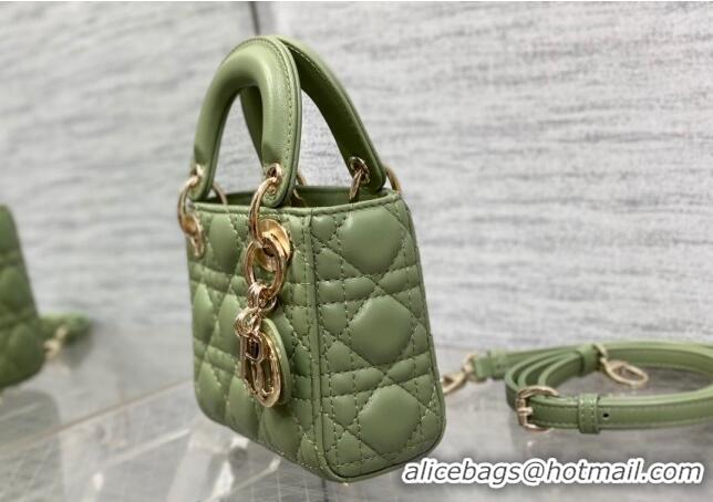 Well Crafted Dior Micro Lady Dior Bag in Lambskin CD0067 Green 2023