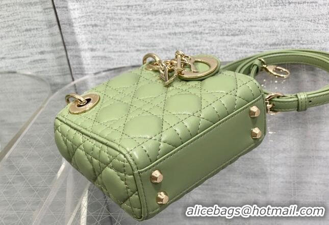 Well Crafted Dior Micro Lady Dior Bag in Lambskin CD0067 Green 2023