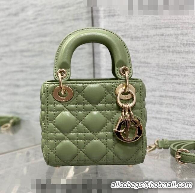 Well Crafted Dior Micro Lady Dior Bag in Lambskin CD0067 Green 2023