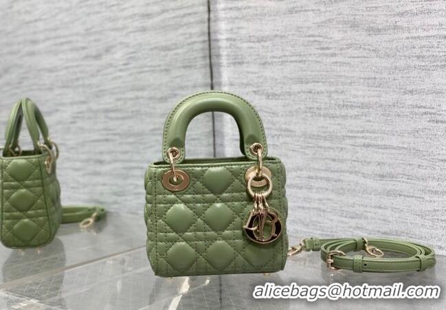 Well Crafted Dior Micro Lady Dior Bag in Lambskin CD0067 Green 2023