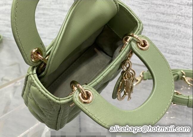 Well Crafted Dior Micro Lady Dior Bag in Lambskin CD0067 Green 2023