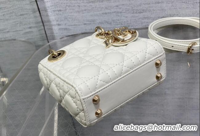 Best Product Dior Micro Lady Dior Bag in Lambskin CD0067 White 2023