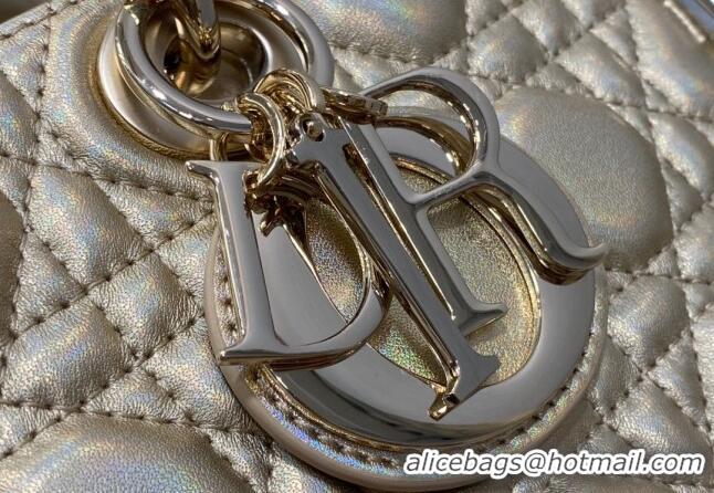 Popular Style Dior Medium Lady D-Joy Bag in Iridescent Cannage Leather CD7093 Gold 2023