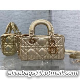 Popular Style Dior Small Lady D-Joy Bag in Iridescent Cannage Leather CD7096 Gold 2023