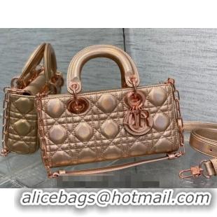 Low Cost Dior Small Lady D-Joy Bag in Iridescent Cannage Leather Champagne CD7096 Pink 2023