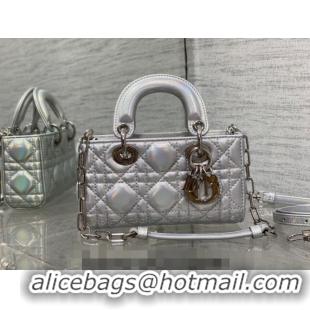 Well Crafted Dior Micro Lady D-Joy Bag in Iridescent Cannage Leather CD7099 Silver 2023