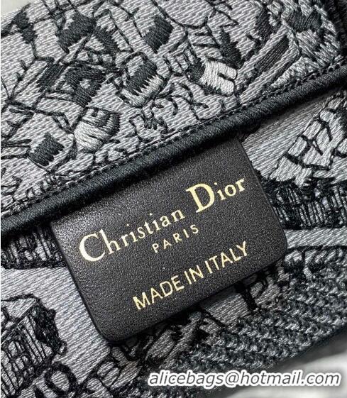 Super Quality Dior Small Book Tote Bag Bag in Plan de Paris Embroidery CD7109 Grey 2023