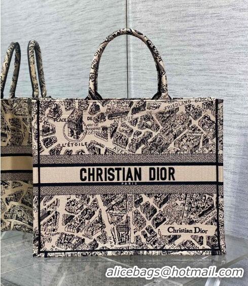 Well Crafted Dior Large Book Tote Bag Bag in Beige Plan de Paris Embroidery CD7107 Beige 2023