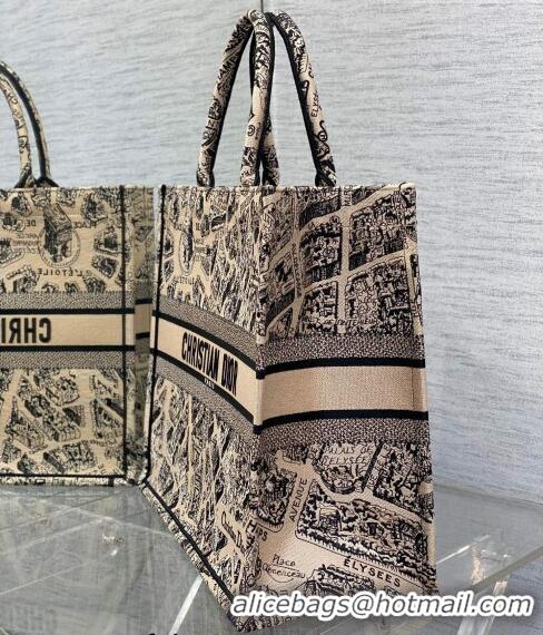 Well Crafted Dior Large Book Tote Bag Bag in Beige Plan de Paris Embroidery CD7107 Beige 2023