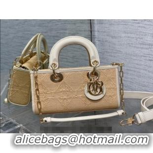 Top Quality Dior Small Lady D-Joy Bag in Cannage Raffia Straw CD7009 Beige 2023