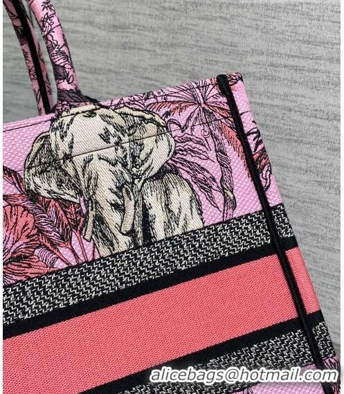 Top Design Dior Medium Book Tote Bag in Toile de Jouy Reverse Embroidery CD7108 Pink Multicolor 2023