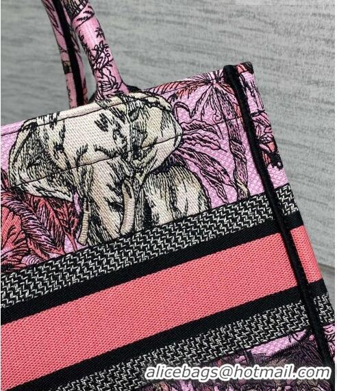 Popular Style Dior Small Book Tote Bag in Toile de Jouy Reverse Embroidery CD7109 Pink Multicolor 2023