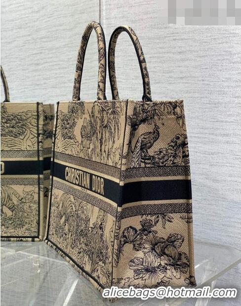 Popular Dior Large Book Tote Bag in Toile de Jouy Reverse Embroidery CD7107 Beige Multicolor 2023