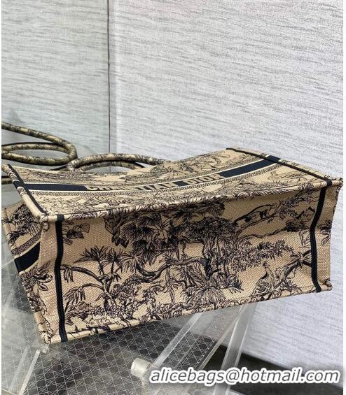 Popular Dior Large Book Tote Bag in Toile de Jouy Reverse Embroidery CD7107 Beige Multicolor 2023