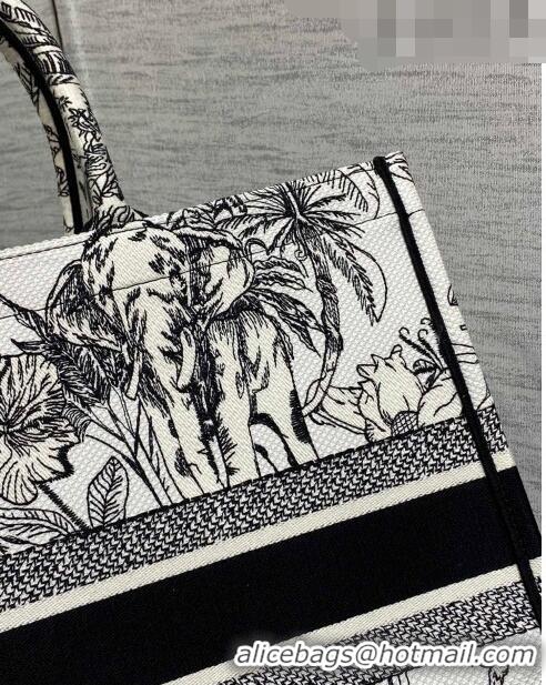 Shop Grade Dior Large Book Tote Bag in Toile de Jouy Reverse Embroidery CD7107 White and Black 2023