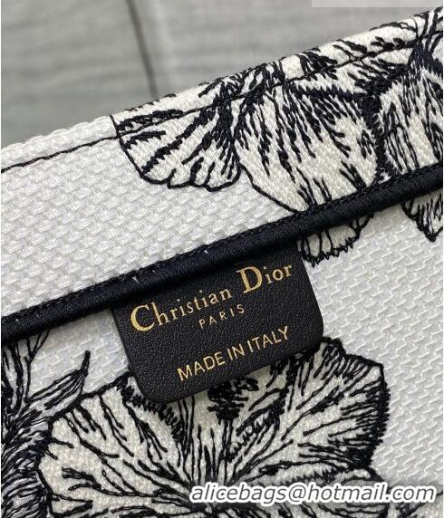 Shop Grade Dior Large Book Tote Bag in Toile de Jouy Reverse Embroidery CD7107 White and Black 2023