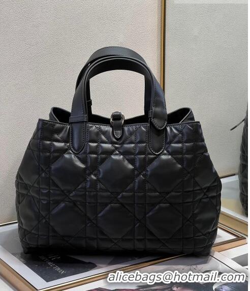 Good Taste Dior Medium Toujours Tote bag in Macrocannage Calfskin CD1026 Black 2023