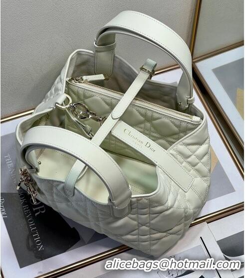 Grade Quality Dior Small Toujours Tote bag in Macrocannage Calfskin F1027 White 2023