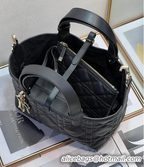 Super Quality Dior Small Toujours Tote bag in Macrocannage Calfskin F1027 Black 2023