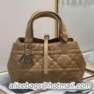 Cheapest Dior Small Toujours Tote bag in Macrocannage Calfskin F1027 Brown 2023