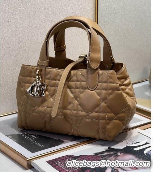 Cheapest Dior Small Toujours Tote bag in Macrocannage Calfskin F1027 Brown 2023