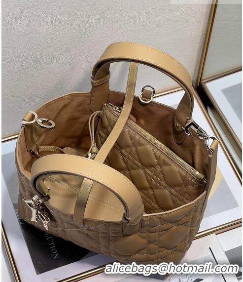 Cheapest Dior Small Toujours Tote bag in Macrocannage Calfskin F1027 Brown 2023