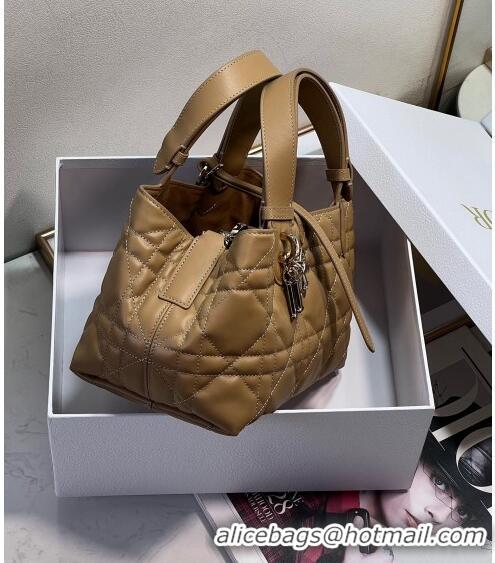 Cheapest Dior Small Toujours Tote bag in Macrocannage Calfskin F1027 Brown 2023