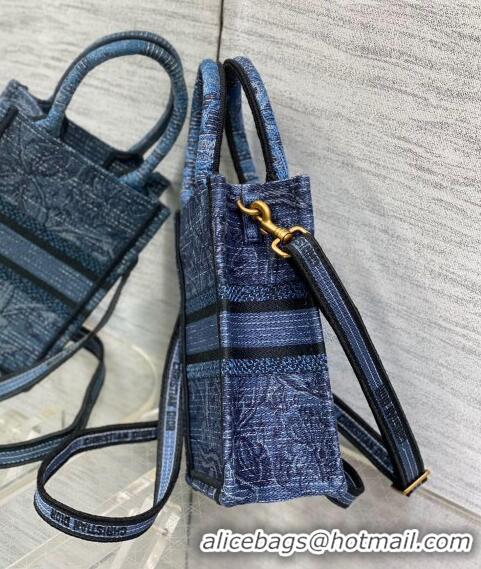 Low Cost Dior Mini Dioriviera Book Tote Phone Bag in Toile de Jouy Embroidery CD1030 Denim Blue 2023