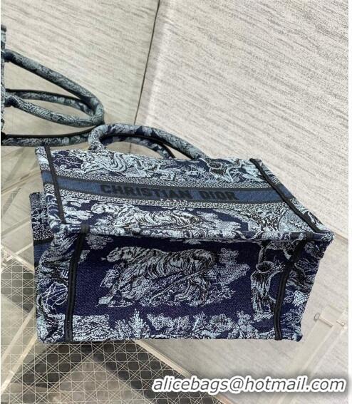 Well Crafted Dior Small Book Tote Bag in Toile de Jouy Embroidery CD1031 Denim Blue 2023