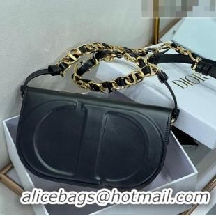 Famous Brand Dior CD Signature bag with Chain Strap in CD-Embossed Box Calfskin CD4036 Black 2023