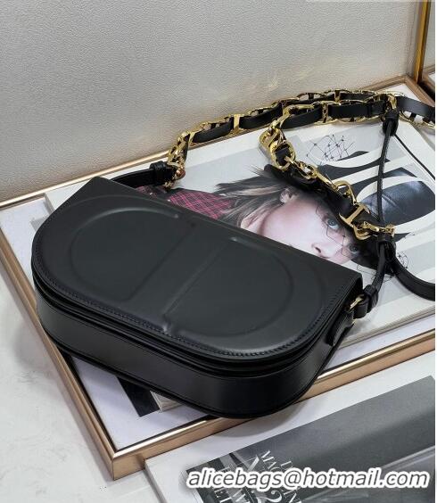 Famous Brand Dior CD Signature bag with Chain Strap in CD-Embossed Box Calfskin CD4036 Black 2023