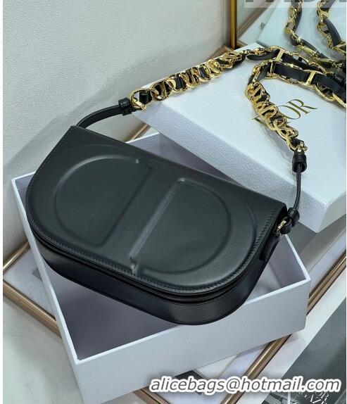 Famous Brand Dior CD Signature bag with Chain Strap in CD-Embossed Box Calfskin CD4036 Black 2023