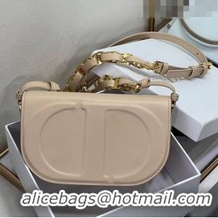 Elegant Dior CD Signature bag with Chain Strap in CD-Embossed Box Calfskin CD4036 Light Beige 2023