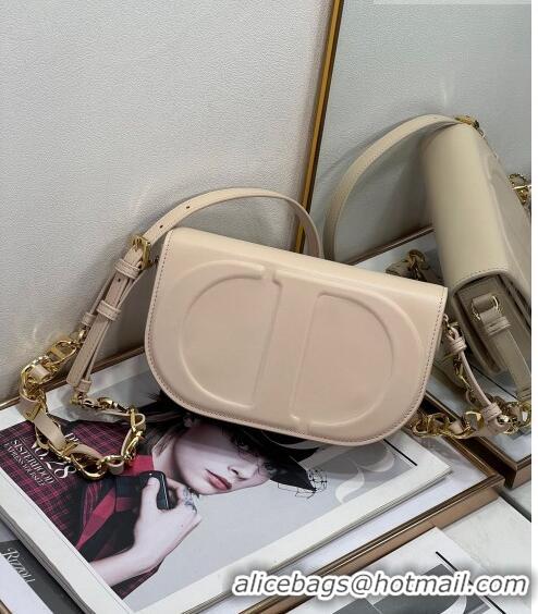 Elegant Dior CD Signature bag with Chain Strap in CD-Embossed Box Calfskin CD4036 Light Beige 2023