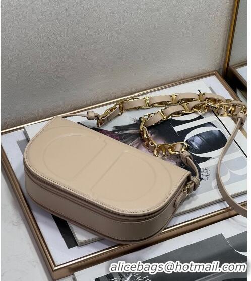 Elegant Dior CD Signature bag with Chain Strap in CD-Embossed Box Calfskin CD4036 Light Beige 2023