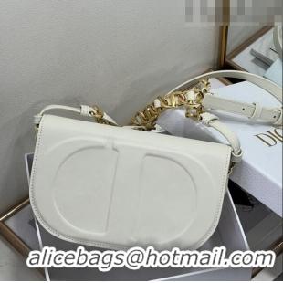 Good Looking Dior CD Signature bag with Chain Strap in CD-Embossed Box Calfskin CD4036 White 2023