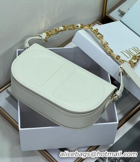 Good Looking Dior CD Signature bag with Chain Strap in CD-Embossed Box Calfskin CD4036 White 2023