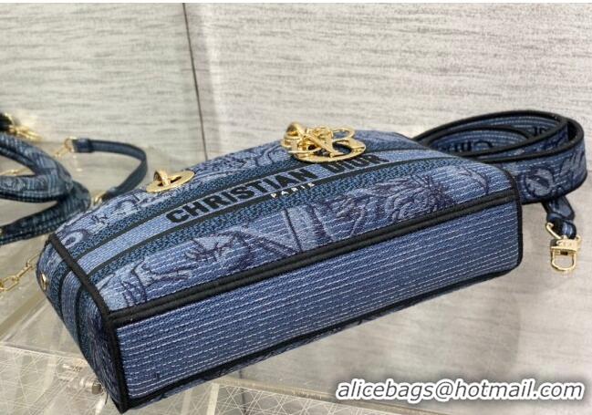 Good Quality Dior Medium Lady D-Joy Bag in Albero della Vita Embroidery CD8048 Denim Blue 2023