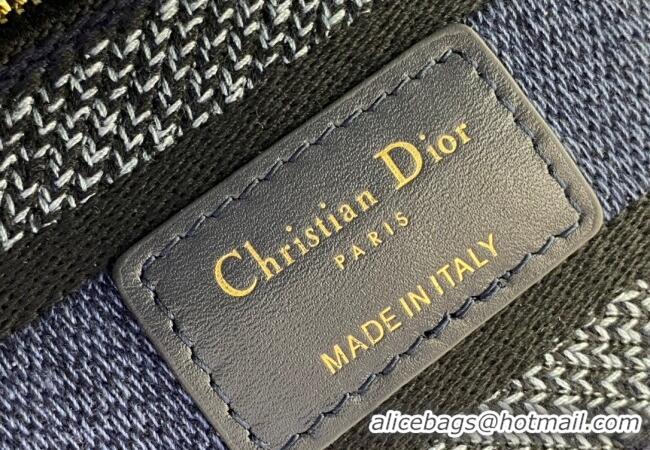 Best Product Dior Medium Lady D-Lite Bag in Toile de Jouy Embroidery CD8049 Denim Blue 2023