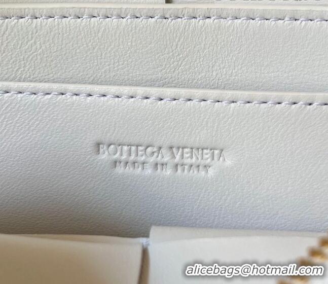 Top Quality Bottega Veneta Mini Cassette Cross-Body Bag in Intreccio Leather 755031 White 2023