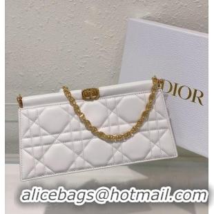 Top Quality DIOR CARO COLLE NOIRE CLUTCH WITH CHAIN Latte Cannage Lambskin S5166UDBB