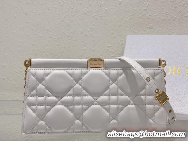 Top Quality DIOR CARO COLLE NOIRE CLUTCH WITH CHAIN Latte Cannage Lambskin S5166UDBB